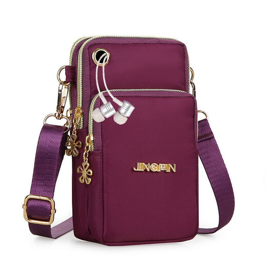 Changyin 2022 new small bag large screen mobile phone bag shoulder crossbody bag women's bag coin purse cloth bag small backpack arm bag wrist bag with earphone hole purple with earphone hole