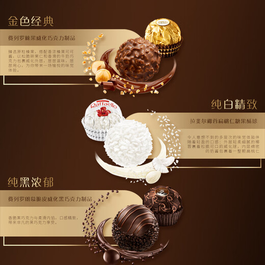 Ferrero Hazelnut Wafer Chocolate Gift Box 3 Flavors 24 Pieces 259.2g Snacks Candy Birthday Gift
