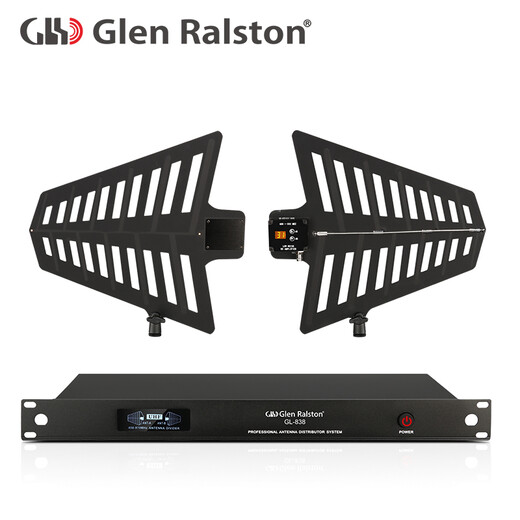 Glen Ralston GL838 Amplificador de señal de micrófono inalámbrico profesional Receptor de antena de 10 canales FM Mejora de la señal FM aproximadamente 800 metros Conferencia de boda de actuación Celebración GL-838 Amplificador de señal inalámbrica Amplificador