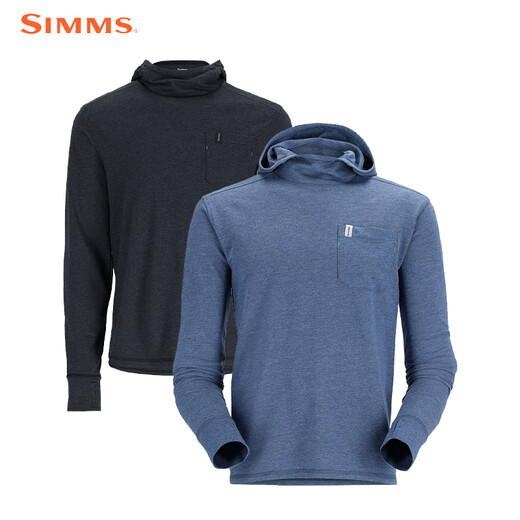 
SIMMS hooded shirt men's spring and summer sun protection clothes INTRUDER long-sleeved fishing sun protection clothes casual top comfortable and breathable PG-13570 hooded jacket blue M