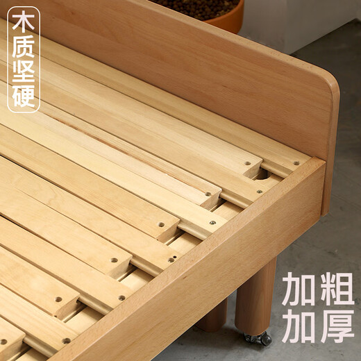 美型美酷 实木沙发床两用床折叠多功能坐卧沙发床小户型单人推拉床 榉木65宽床+【椰棕+海绵】