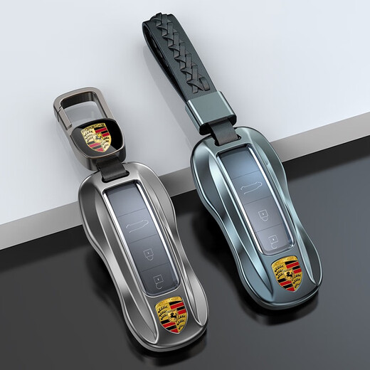 一宾 保时捷钥匙套macan新卡宴911帕拉梅拉panamera718高档汽车扣壳包 全新升级B款【玫瑰金】+编织绳 保时捷钥匙壳
