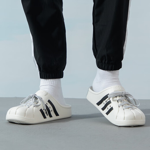 Adidas men's shoes women's shoes autumn new sports shoes Birkenstock shoes outdoor hole shoes beach slippers JH9849/Gray white/Black 42