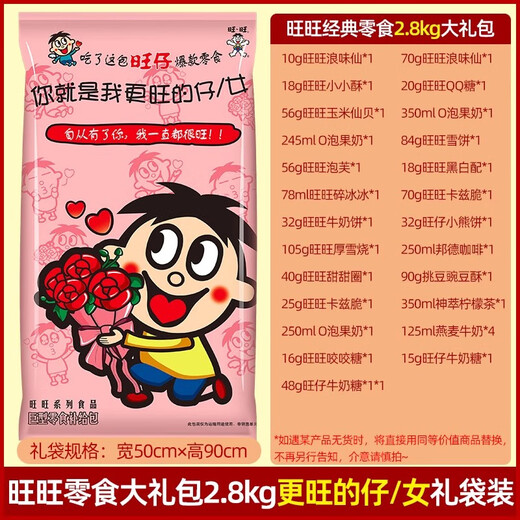 Want Want Want Want Giant Snacks Geschenkpack Kinder lässige Snacks Snacks Geschenke für Freunde Neujahr Geschenke Spring Festival Geschenke Schachtel mit Neujahrsgeschenken Box [3888g] will will 2,8 kg