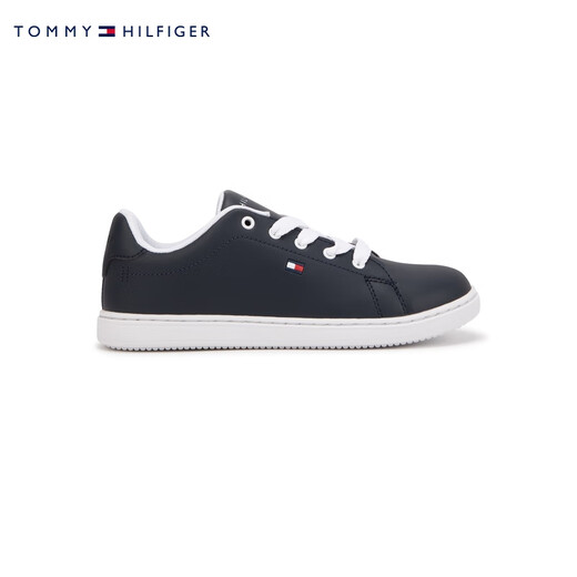 TOMMY HILFIGER童装男简约字母潮流经典复古休闲鞋百搭运动鞋板鞋TH100940 海军蓝695 35