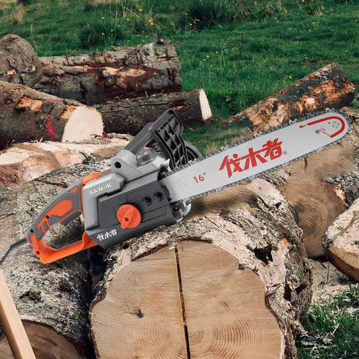 Logger WOOD MAN Backbone Logger Electric Chain Saw Household Firewood Chainsaw High Power Plug-in Logger Saw New Electric Chain Saw MATT Chain 1+ Original Guide Plate 1 16-inch Logger 405 Electric Chain Saw-2200W