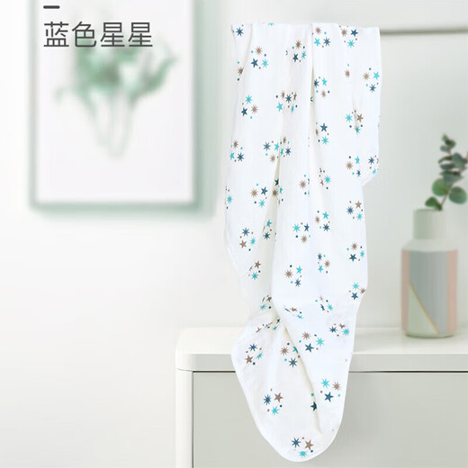 9i9 baby towel pure cotton summer thin anti-hop swaddle towel newborn gauze towel baby delivery room single hug quilt blue