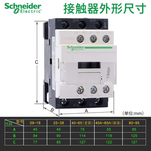 Schneider contactor LC1D series 25A three-phase AC contactor LC1D25M7C 25A 220V