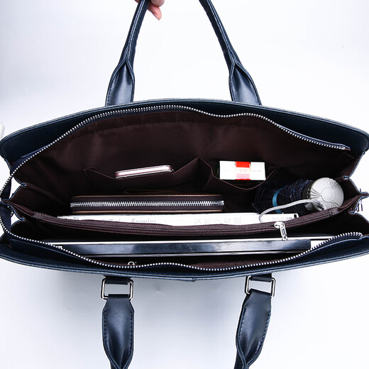 MOEPEQDAISHU men's briefcase business handbag shoulder crossbody men's bag large capacity waterproof wear-resistant horizontal computer bag backpack blue medium 14 inches