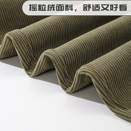 巴布豆儿童裤子秋冬季男童加绒保暖女童灯芯绒长裤时尚宽松潮流童装 卡其 130