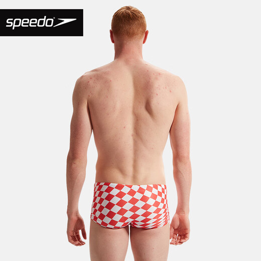 Speedo swimming trunks men's boxer swimming trunks printed fashion professional training anti-chlorine quick-drying high elastic comfortable anti-embarrassment swimming trunks watermelon color/white XL/38 size