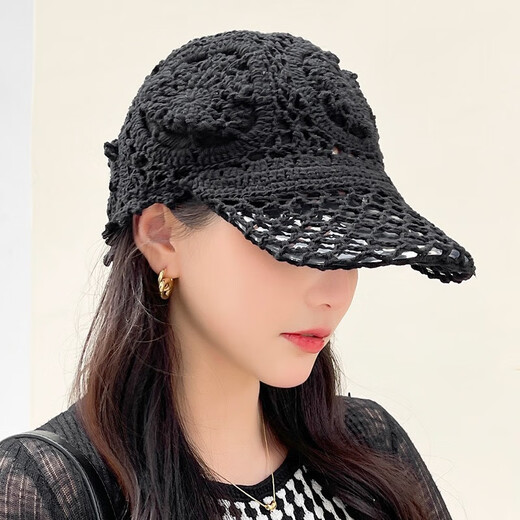 NZTK Baseball Cap Women's Summer Thin Hollow-Anschlusse für Frauen Sommer vielseitiger Strickhut modische und modische MT684 Gray 55-60 cm