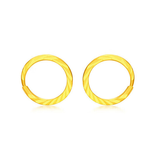 Liuguifu Jewelry Gold Earrings Pure Gold Simple Classic Glossy Earrings Stud Earrings EH0003 1.1g