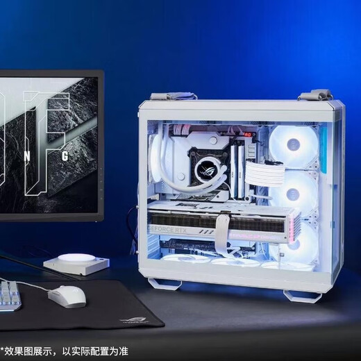 ASUS AMD R7 7800X3D 9700X 9800X3D supports 50 series graphics cards ASUS family bucket 502 chassis assembly computer desktop computer DIY game console configuration six 9800X3D 32GB 1TB white