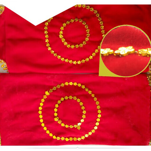 Suican gold velvet dance handkerchief for two people to pass the grade examination square dance Northeastern Yangko children's handkerchief octagonal scarf handkerchief flower red water drop dance handkerchief 2 pack