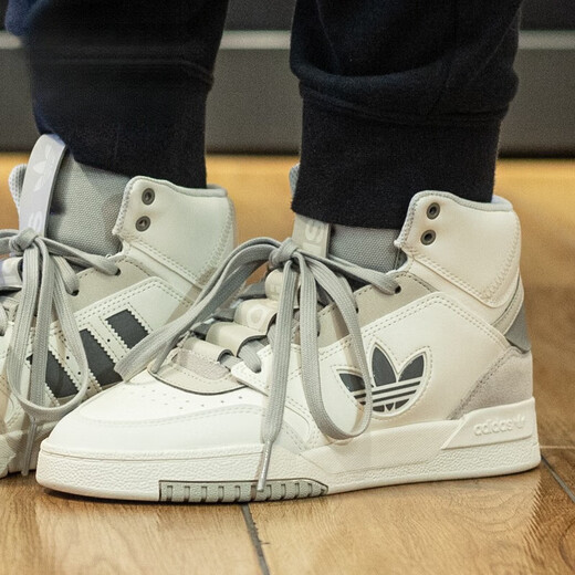 阿迪达斯 （adidas）三叶草男女鞋运动休闲高帮板鞋2023冬季IF2694 IF2685 白_灰蓝色_浅灰色 39