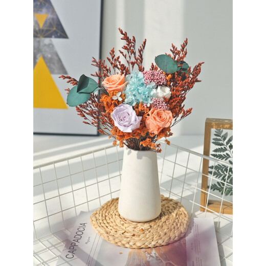 永生花天然真花风干轻奢干花束芦苇干花客厅餐桌装饰摆设件 A973(不含瓶) 干花包