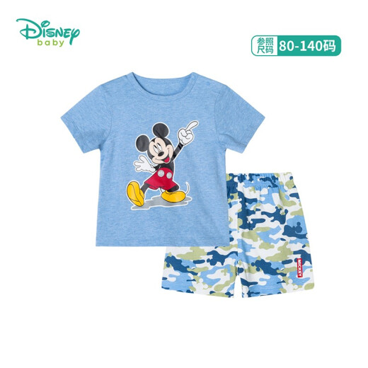 Disney children's clothing summer boys' suit children's casual sports suit Disney baby children's clothing blue 3 years old/height 100cm