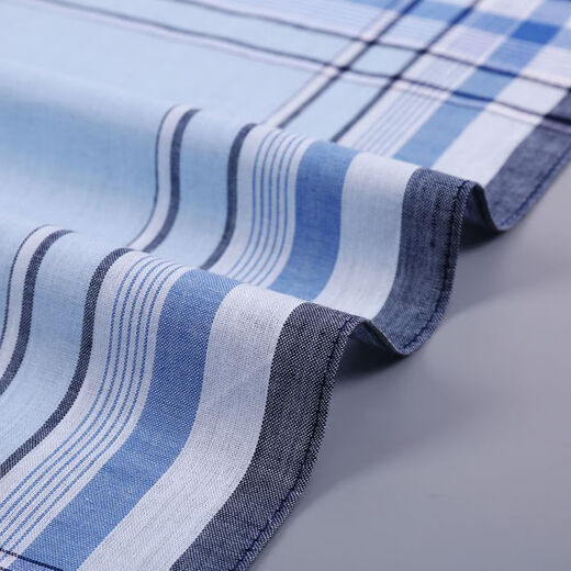 Zeluo nostalgic old-fashioned plaid soft and ancient style men's middle-aged and elderly thin handkerchief cotton sweat-absorbing towel pure cotton retro handkerchief ON# (3 strips) pure cotton about 39CM*39CM