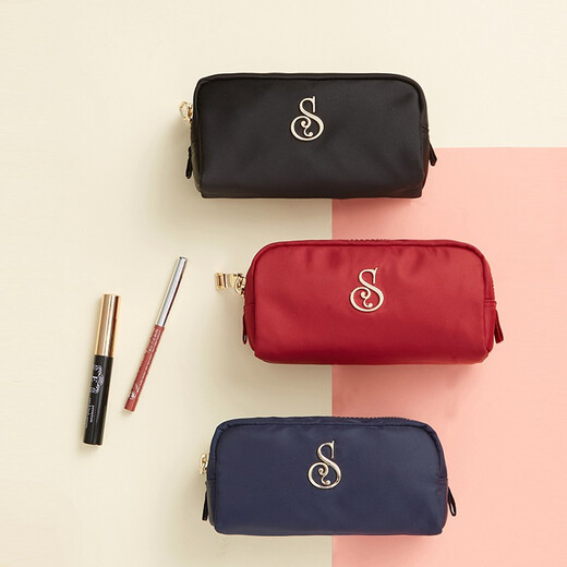 Diversity House Cosmetic Bag Women's Portable Storage Bag Travel Toilet Bag Liner Bag Lipstick Bag Men's Business Trip Waterproof Black/Small 16*7*9cm