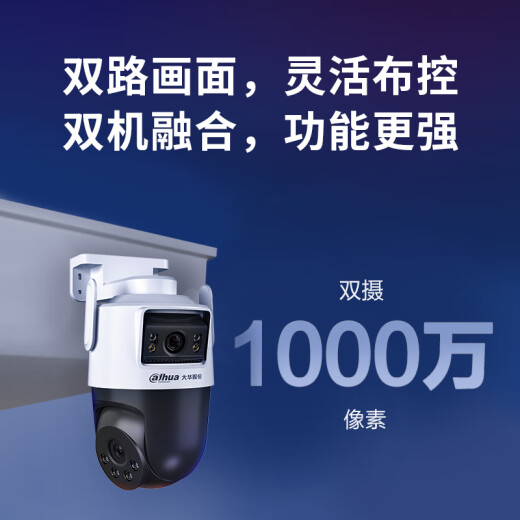 dahua大华无线wifi监控器双摄像头1000万360度无死角全彩夜视户外防水手机远程对讲 1000万超清双摄【DH-P10A-E2IL】 含256G内存卡