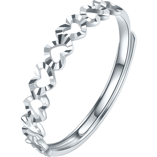 Saturday Fu PT950 platinum heart-shaped living platinum ring for women PT012943 about 1.27g birthday gift