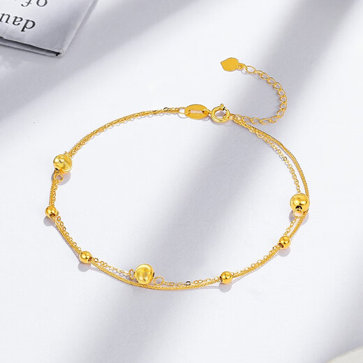 Liuguifu Jewelry Yellow 18K Gold Bracelet Women's Aurora Cat's Eye Color Gold Bracelet Jewelry Birthday Gift
