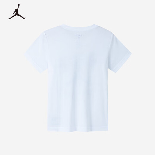 NIKE JORDAN Nike children's short-sleeved T-shirt summer new children's size 23 short T-shirt pure white 110/56 recommended height 104-110cm