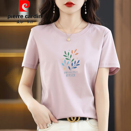 Pierre Cardin Offizielles High-End-Marke Entzug reine Baumwoll weiße Kurzärärmel-T-Shirt-T-Shirt Frauen lose gedrucktes T-Shirt im Sommer Brand Flaggschiff 6196 Weißer kurzärmeliger XL (Empfohlen 120-135 Jin [Jin gleich 0,5 kg]))