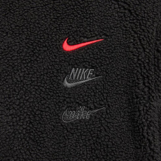 Nike (Nike) jacket men's top Spring and autumn new warm imitation lamb velvet stand collar fashion sportswear casual jacket FZ6194-010/Black/Year of Dragon Limited L (175) / Suggested 130-150Jin [Jin equals 0.5 kg]