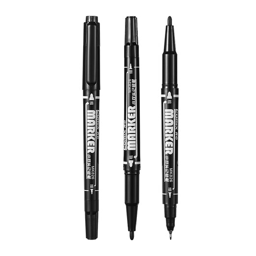 
Qixin Xiao double-headed marker art student marker line pen waterproof and color-fading construction site marker pen logistics special pen for children's painting without fear of high temperature bright ink can be used for office MK826/black/36/three boxes