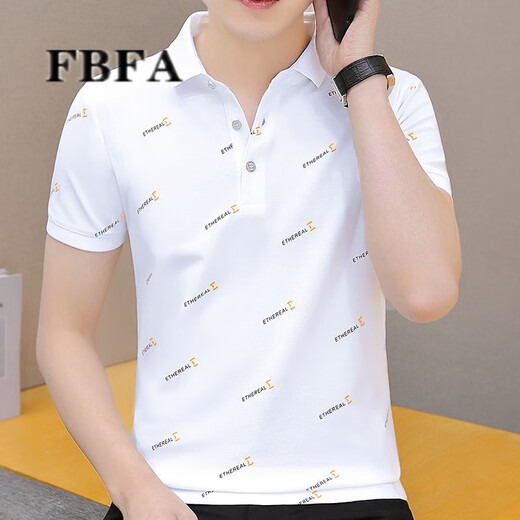 FBFA Hong Kong Trendy Brand Summer Herren kurzärmelige neue Polo-Shirt Herren lässiger, vielseitiger Kragen Paul T-Shirt 683 Black L