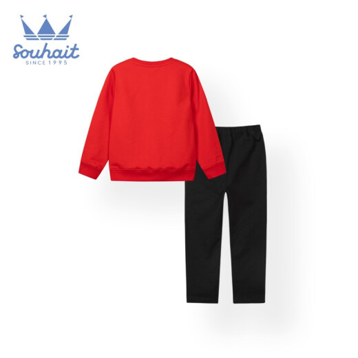 SOUHAIT [combined style] SOUHAIT children's clothing for boys and girls, children's men's and women's T-shirts, sweatshirts, pants suits, spring new style cherry red 170cm