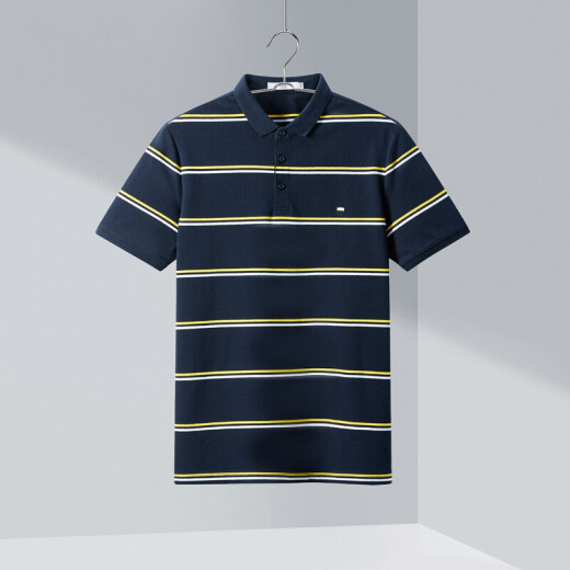 HLA Hailan House short-sleeved POLO shirt summer comfortable pique fashion striped short T men's HNTPD2Q027A medium yellow stripes (27) 185/100A (54)