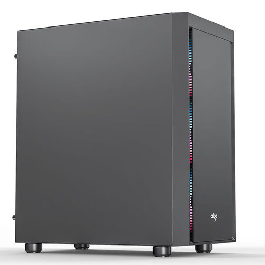 爱国者爱国者V12不侧透商务无光静音防尘办公机箱全封闭台式隔音家用支持MATX主板240水冷散热静音棉 V12黑色+3无光静音风扇