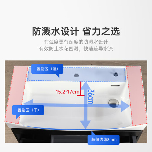 TOTO台盆浴室柜家用一体化面盆LW846 848 849 840CB智洁釉面面盆(07) LW846CB含原装排水 无底柜60cm