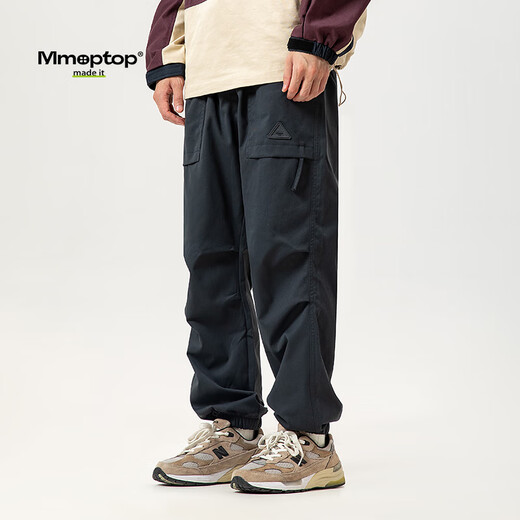 
MMOPTOP American work pants men's spring and summer thin functional wind-beamed feet sports and casual trousers gray L