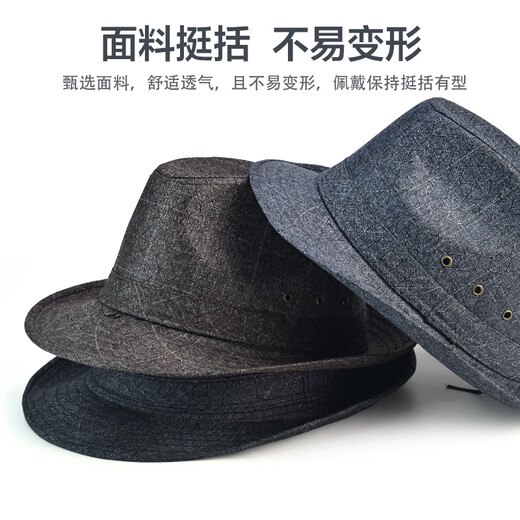 Middle-aged and elderly spring and summer hats for men in spring and autumn sun protection jazz cloth men's hats father and old man hat hemp black extra large 60 cm hat circumference