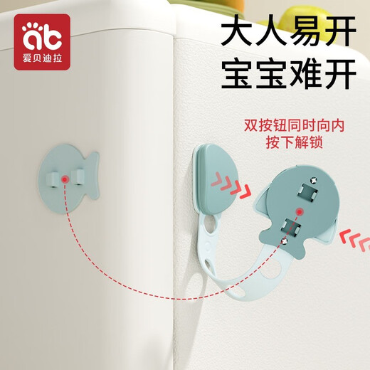 Aibedila (Aibedila) Tiroir de serrure pour enfants Sécurité de sécurité bébé anti-ouvert Anti-clamp Baby Porte coulissante Réfrigérateur Cabinet de protection Cabinet Porte de porte Gray Squirrel [4 Réglable]