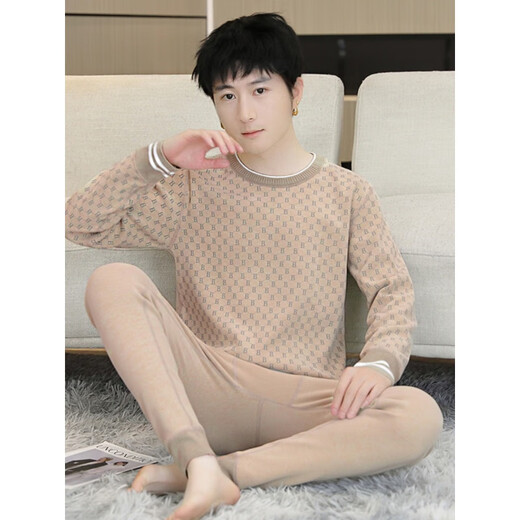 Zengzhi Niuzai Winter Boys Thermal Underwear Sous-vêtements avec base d'adolescents en molleton pour empêcher les élèves et le pantalon des élèves de lycée à l'épreuve du froid [de pantalon CP691 Kaki XL [80-115jin suggéré [Jin est égal à 0,5 kg]]]