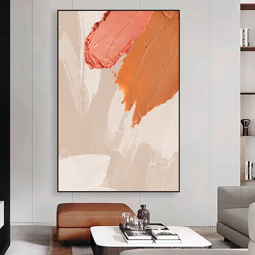 Whale Pati Living Room Decoration Painting Single Modern Simple Abstract Brushstroke Art Painting Entrance Hallway Hanging Painting Large Sofa Mural 753-2 70*100 Black Frame/Crystal Porcelain Painting