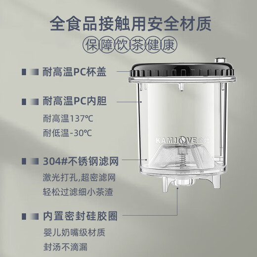 KAMJOVE heat-resistant glass elegant cup tea water separation tea cup flower teapot tea set household simple office tea set TP-160 500ml 1 piece