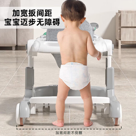 活石（LIVING STONES）学步车防o型腿婴儿2025款6-18个月以上宝宝儿童助步推车生日礼物 云母灰【学步+助步+音乐】豪华款 四挡调节+坐垫音乐餐盘万向轮