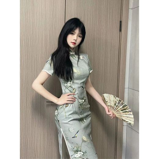 赏峰新式旗袍2024年新款设计感小众改良年轻款少女国风气质高端复古裙 838米白色 S