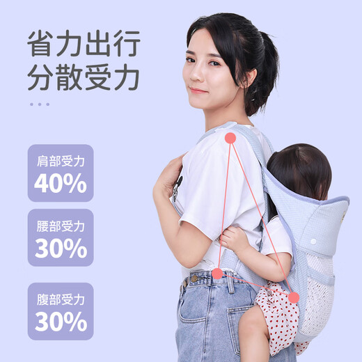 摩登孕妈背带婴儿外出简易前抱式老式传统前后两用宝宝多功能轻便背娃神器 红色大波点布款