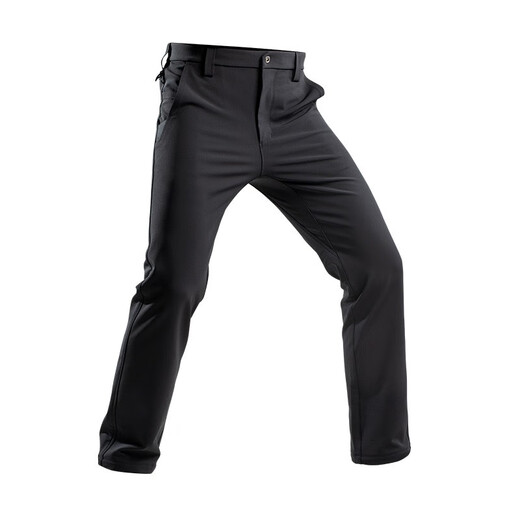 Longya Zhang Yi's same style, quick restock, cold front tactical soft shell trousers, autumn and winter men's commuting stretch outdoor, polar night black (straight version) 32 175/84B, height 175, weight 131-156
