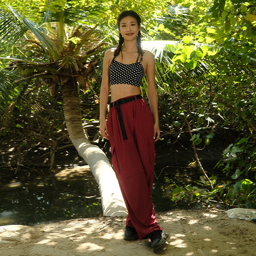 La Nikar black and white polka dot sports bra women's yoga Pilates fitness small camisole style fitness bra-B0340 black and white polka dot XS