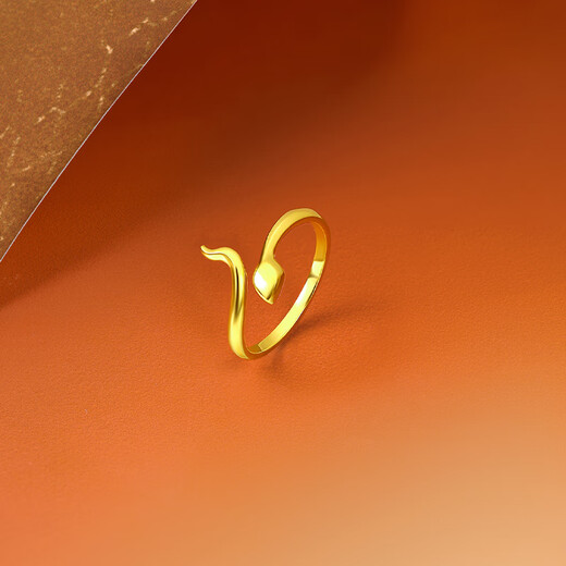 Saturday Lucky Yellow 18K Gold Ring Female Spirit Snake Ring Fashion Zodiac Zodiac Year Snake Series Holiday Gift for Girlfriend Sold Out No. 10