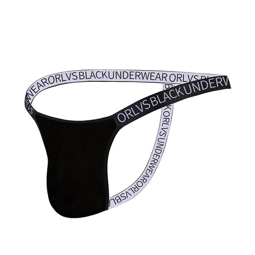 XVCO sexy bikini men's underwear for men's modal alphabet straps straps and a rope breathable T-trousers black XXL