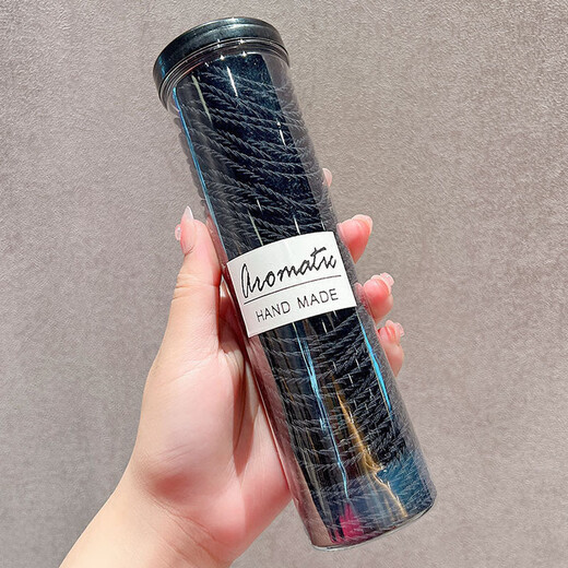 BARY REEF High Elasticity Rubber Band Hairband Women's Rubber Band Hairband Durable 2024 New Style Simple Non-Hurting Leather Hair Cover Small Can 50 Black